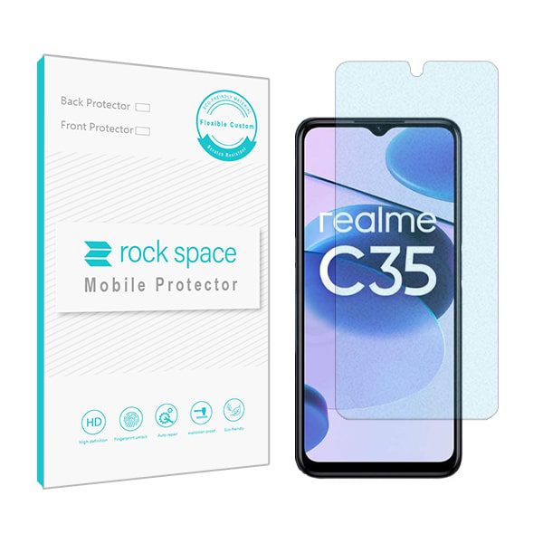 گلس ریلمی C35 مدل نانو هیدروژل مات آنتی بلو برند راک اسپیس کد S