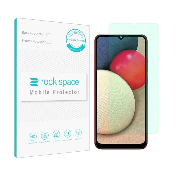 گلس سامسونگ A02s مدل نانو هیدروژل گرین لایت برند راک اسپیس کد S