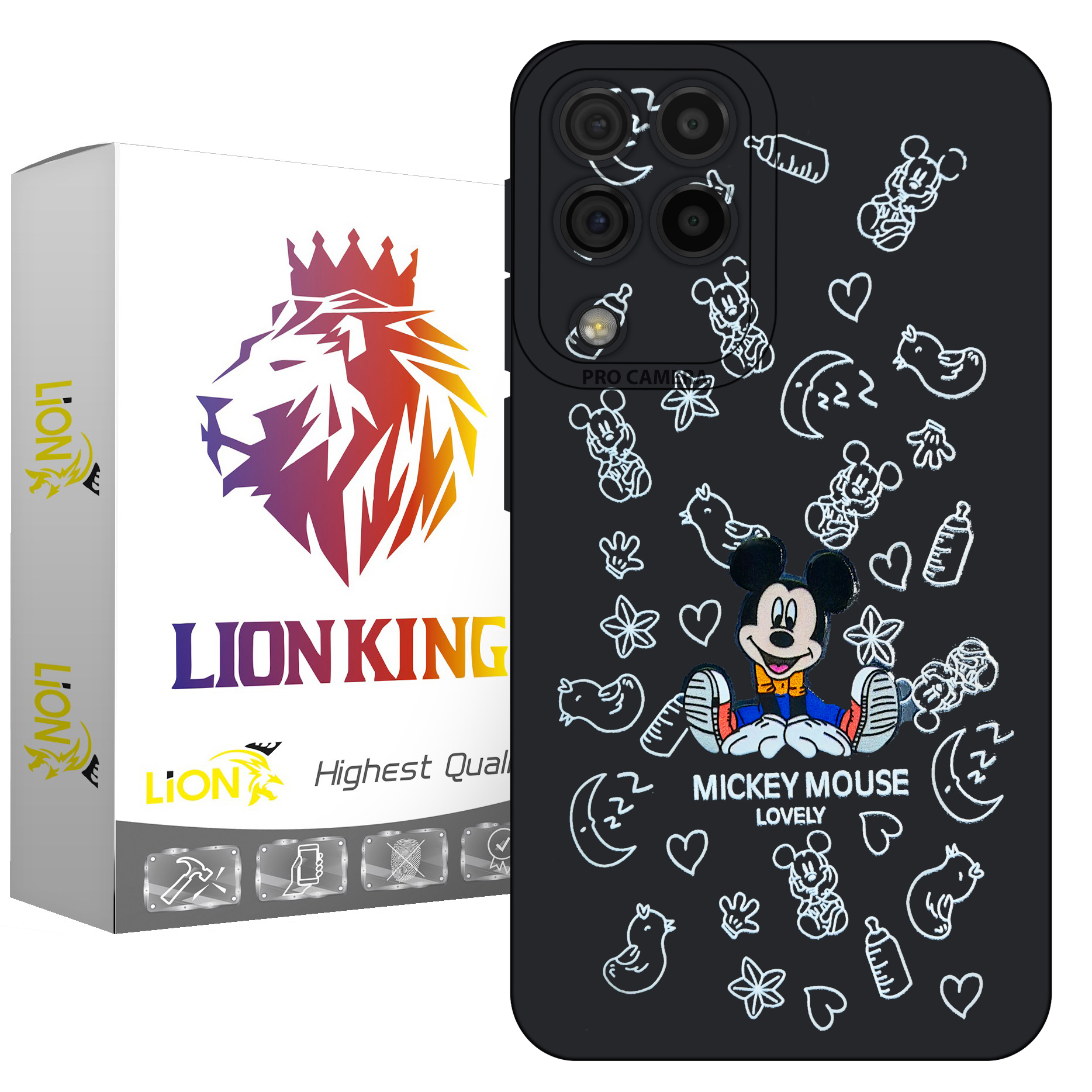 کاور لاین کینگ مدل میکی بلک مناسب برای گوشی موبایل سامسونگ Galaxy A12