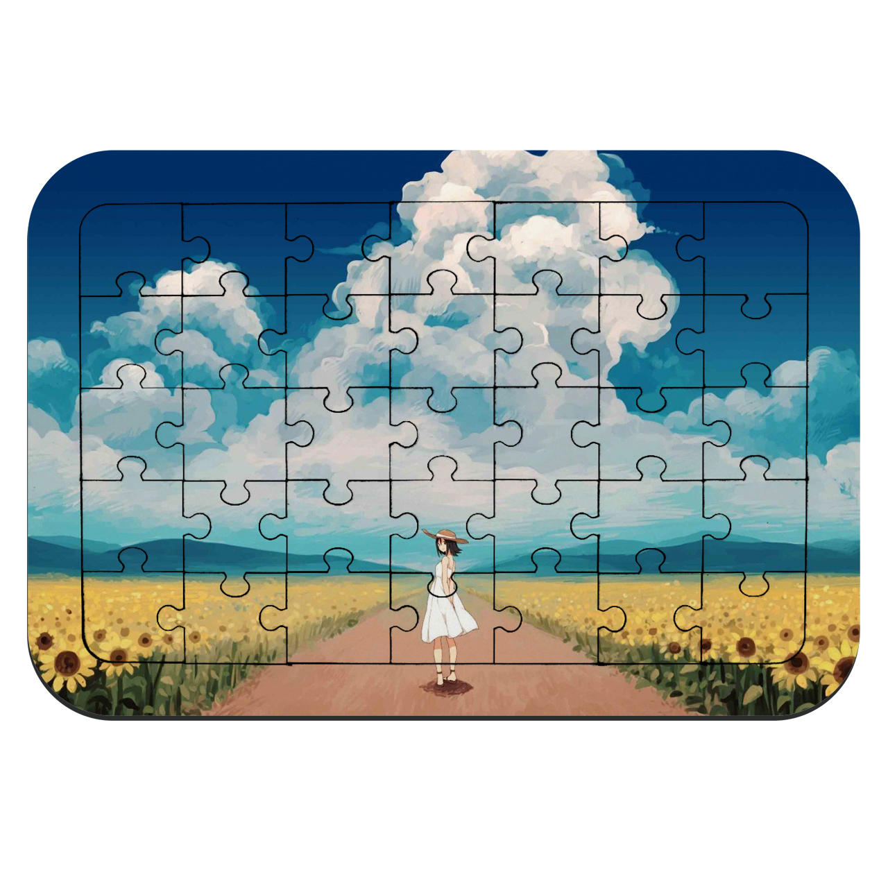 پازل 35 تکه طرح دختر در مزرعه آفتابگردان مدل NI55