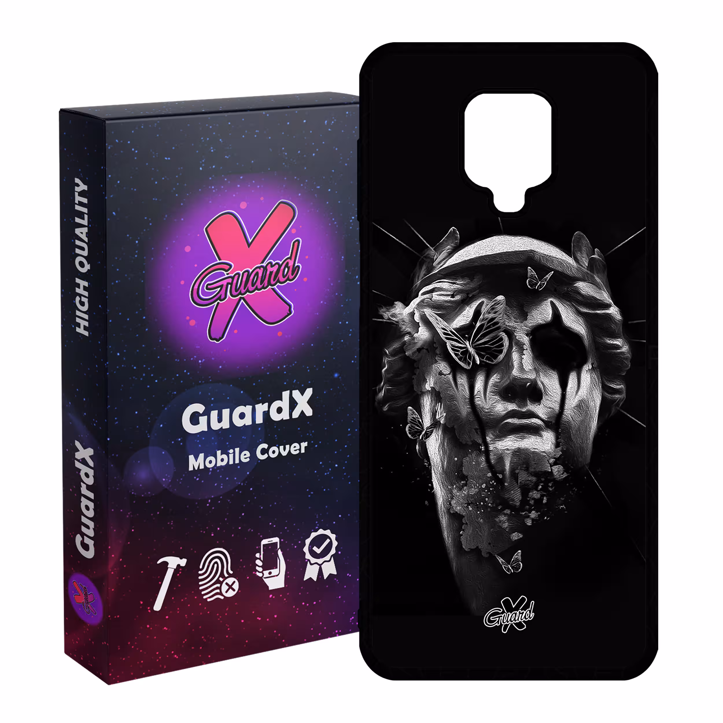 کاور گارد ایکس طرح مرد مدل Glass10278 مناسب برای گوشی موبایل شیائومی Redmi Note 9S / Note 9 Pro / Note 9 Pro Max