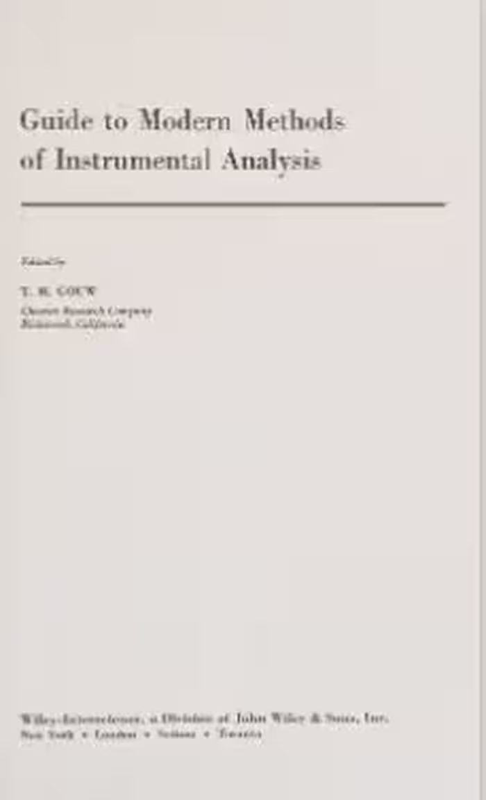 خرید و دانلود نسخه کامل کتاب Guide to modern methods of instrumental analysis - Pdf