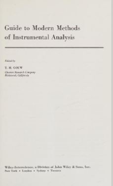 خرید و دانلود نسخه کامل کتاب Guide to modern methods of instrumental analysis - Pdf