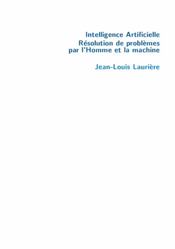 خرید و دانلود نسخه کامل کتاب Intelligence artificielle - Résolution de problèmes par l'homme et la machine