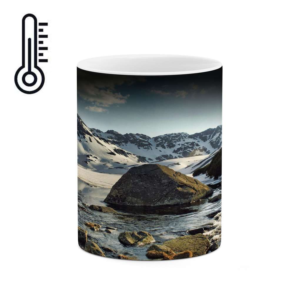 ماگ حرارتی کاکتی طرح منظره برفی مدل mgh15039