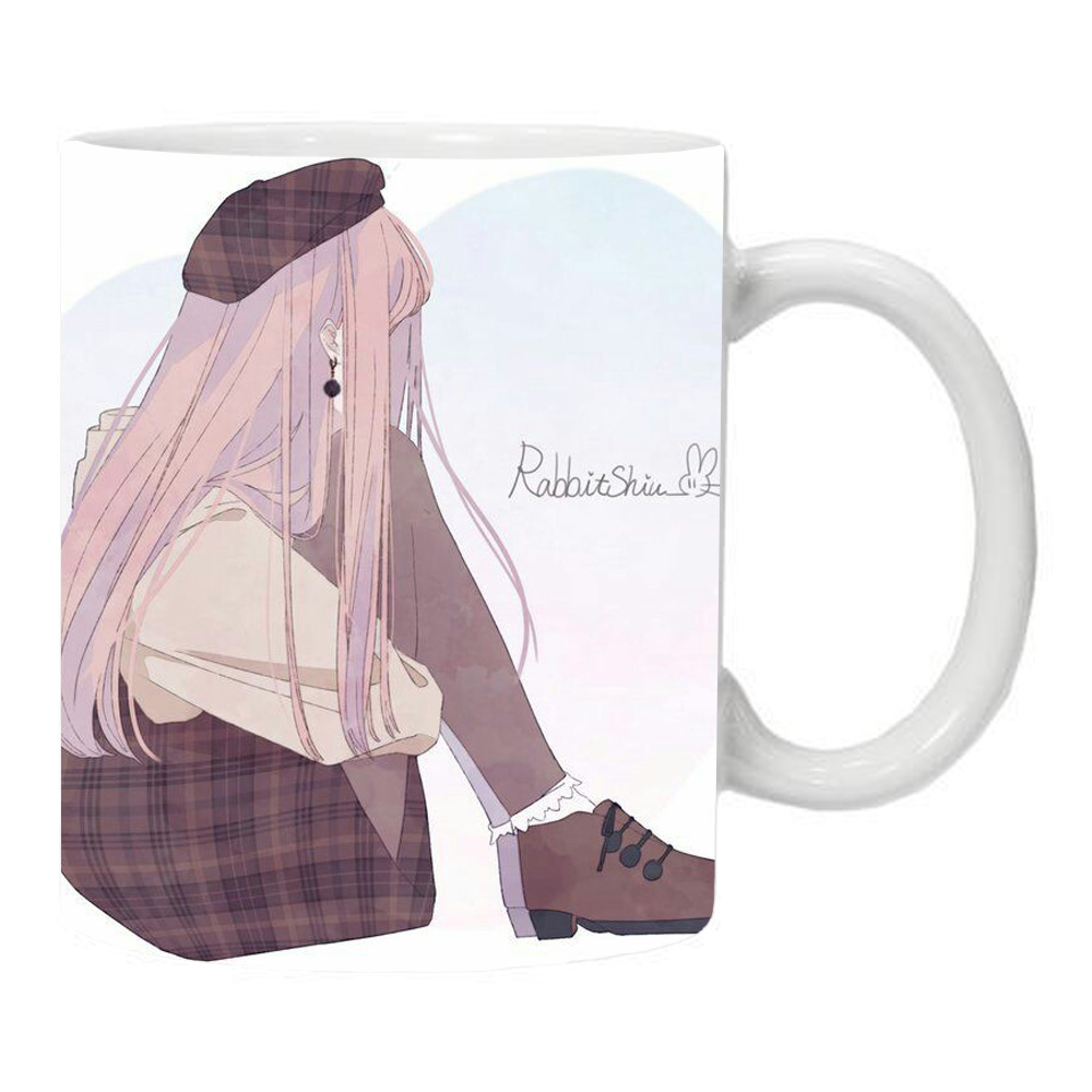 ماگ طرح دختر انیمه افسرده مدل MLS6787