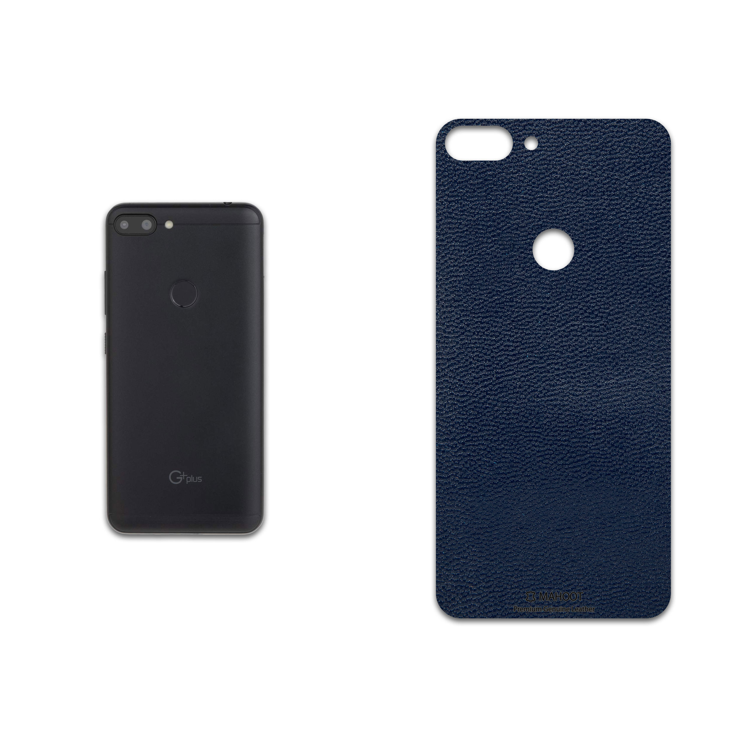 برچسب پوششی ماهوت مدل Deep-Blue-Leather مناسب برای گوشی موبایل جی پلاس T10