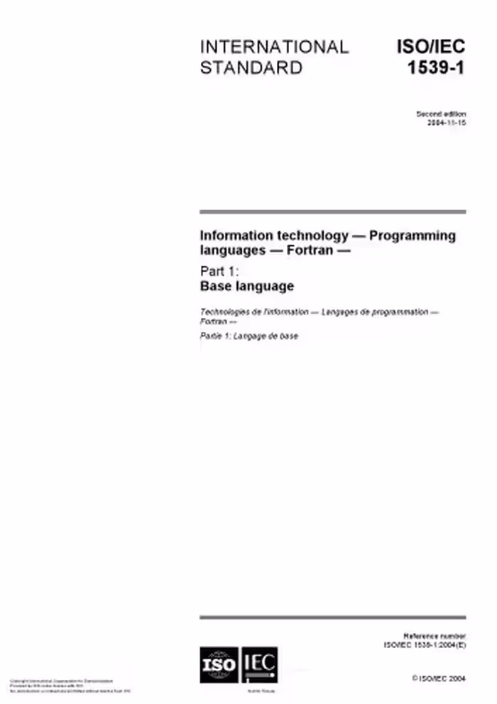 خرید و دانلود نسخه کامل کتاب ISO/IEC 1539-1:2003 - Programming Languages - Fortran - Base language
