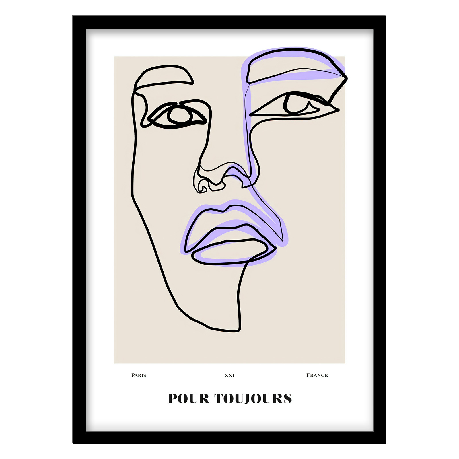 تابلو فورنیمو مدل پرتره لاین آرت ابسترکت و مینیمال کد 087B