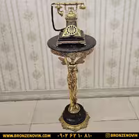 تلفن ایستاده پایه دار برنز مدل آدا سنگ مشکی با ستون بانو کد 1819