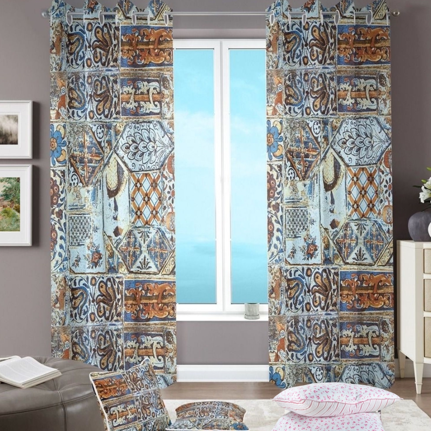 پرده مدل پانچ مخمل آرتیس سایز 140x280 سانتی متر