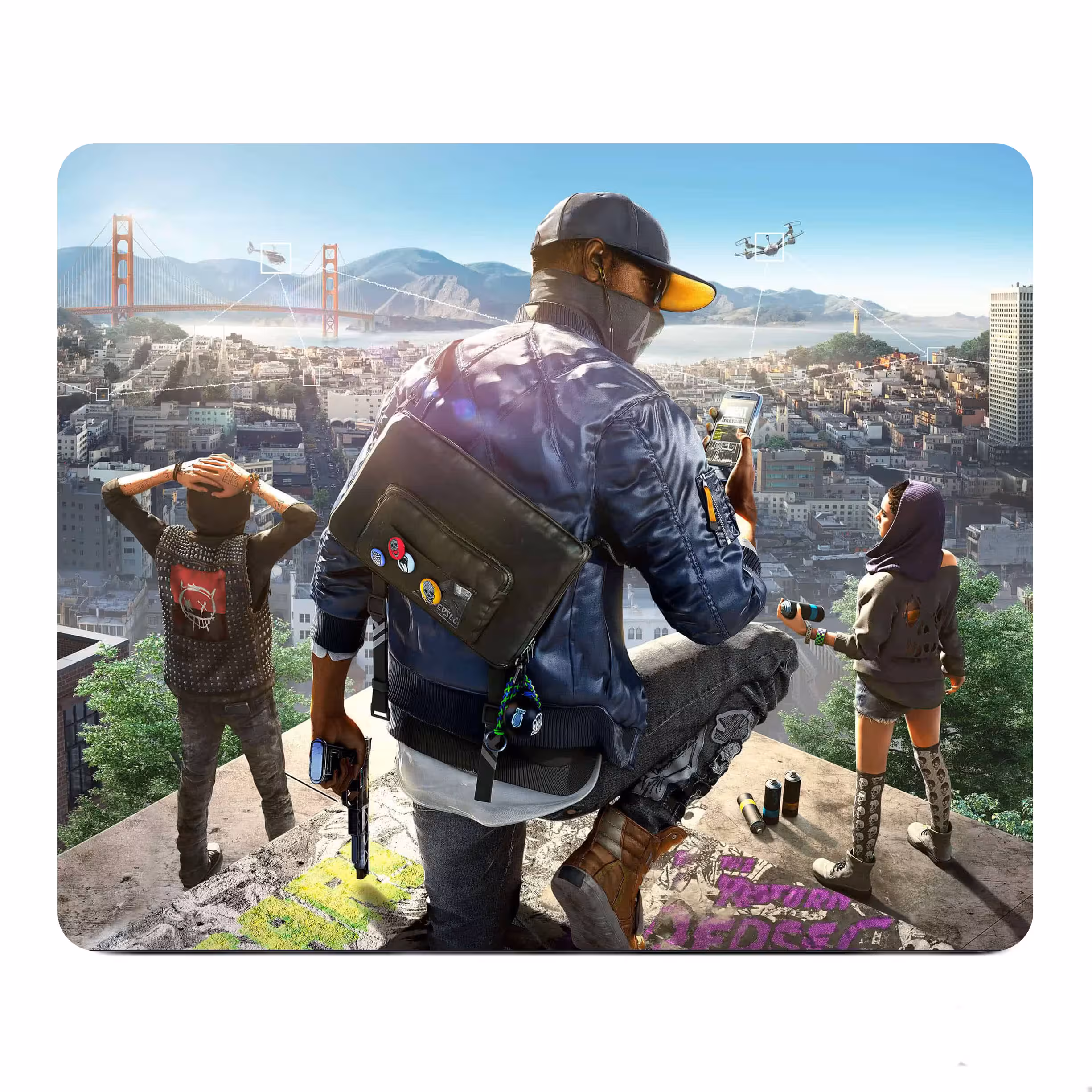 ماوس پد مدل L11 طرح بازی Watch Dogs 2