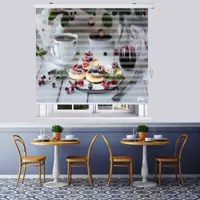  پرده زبرا زیو طرح صبحانه کد B16 سایز 200x280 سانتی متر