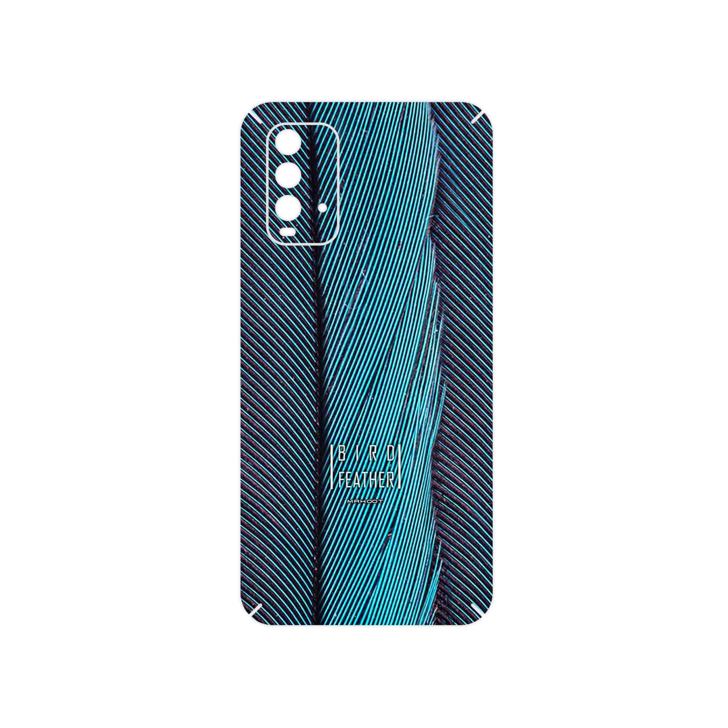 برچسب پوششی ماهوت مدل Turquoise feathers مناسب برای گوشی موبایل شیائومی Redmi 9T