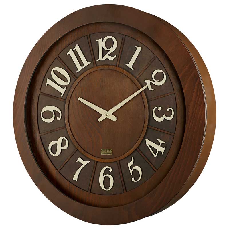 ساعت ديواری چوبی با صفحه برجسته چوبی لوتوس کد محصول: RYE W-9832