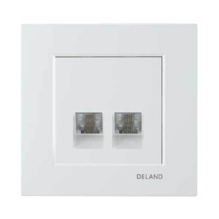 سوکت تلفن دوقلو چهار خط دلند مدل آسا