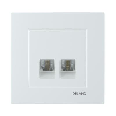 سوکت تلفن دوقلو چهار خط دلند مدل آسا