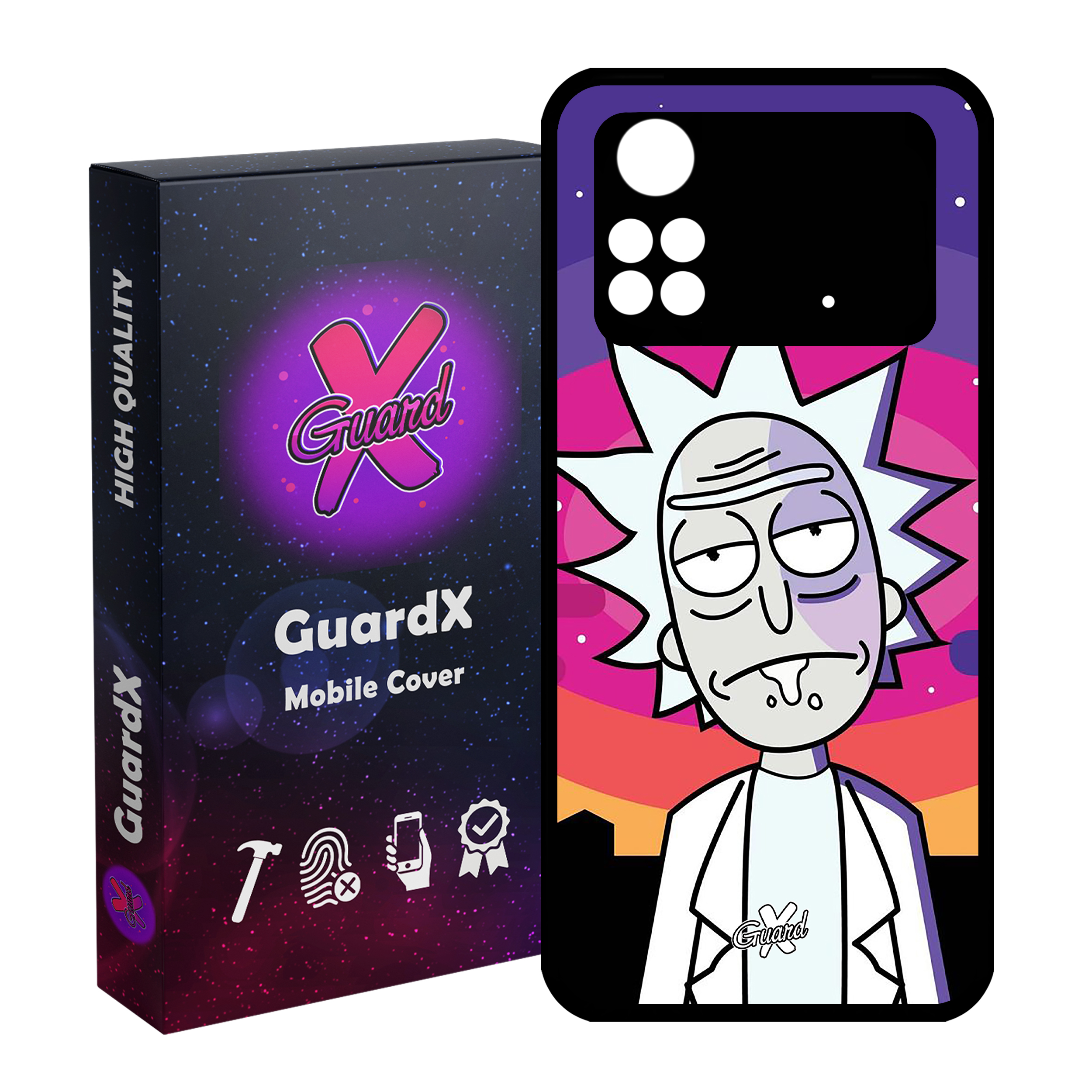 کاور گارد ایکس طرح Rick and Morty مدل Glass10099 مناسب برای گوشی موبایل شیائومی Poco M4 Pro 4G