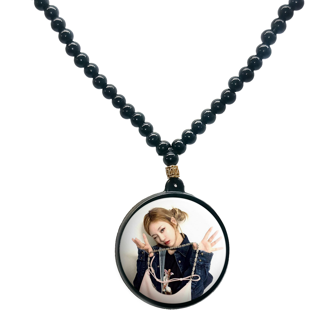 گردنبند پرمانه طرح aespa کد pmd.18690 مدل دو طرفه