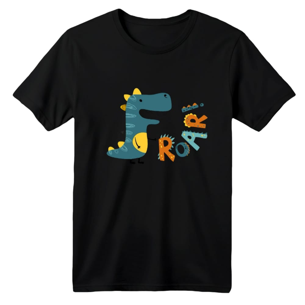 تی شرت آستین کوتاه بچگانه مدل دایناسور کد 24 رنگ مشکی