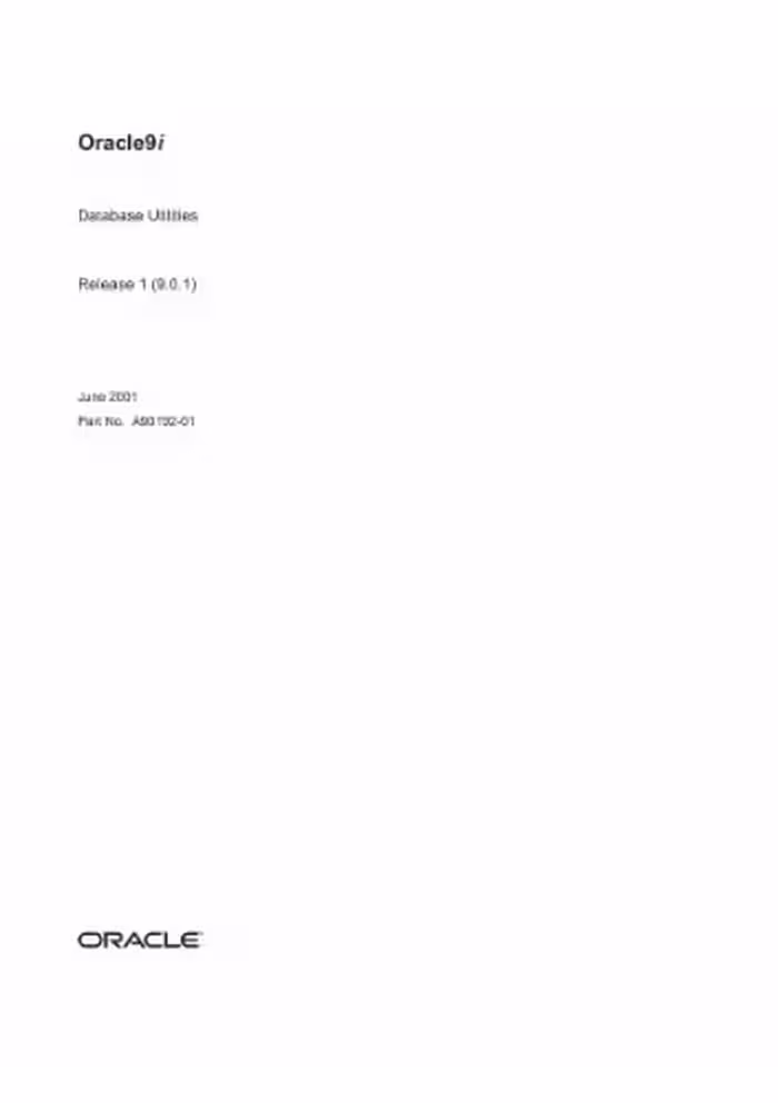 خرید و دانلود نسخه کامل کتاب Oracle9i Database Utilities (Part No. A90192-01) (Release 9.0.1)