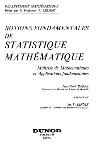 خرید و دانلود نسخه کامل کتاب Notions fondamentales de statistique mathematique