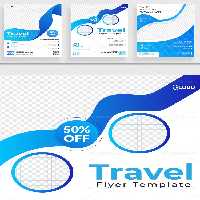 وکتور تراکت و بروشور آبی | گرافیک با طعم تربچه