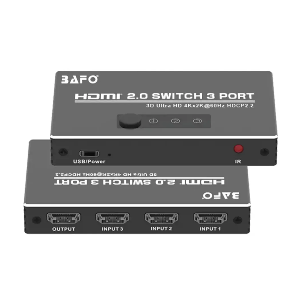 سوئیچ 3 پورت HDMI 2.0 بافو BF-176