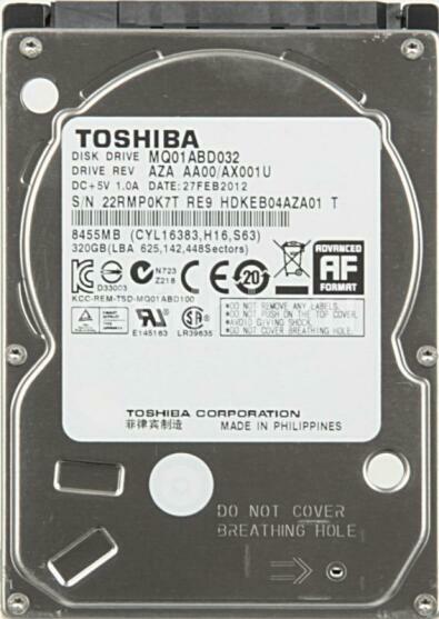 Toshiba 2.5 inch 320GB  SATA HDD