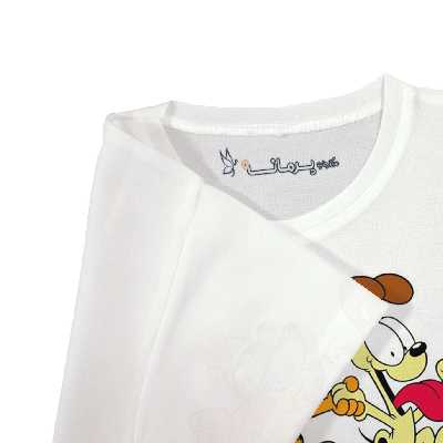 تی شرت آستین کوتاه بچگانه پرمانه طرح گارفیلد کد pmt.7656