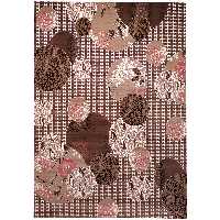 فرش ماشینی زمرد مشهد کد KR06 زمینه قهوه ای