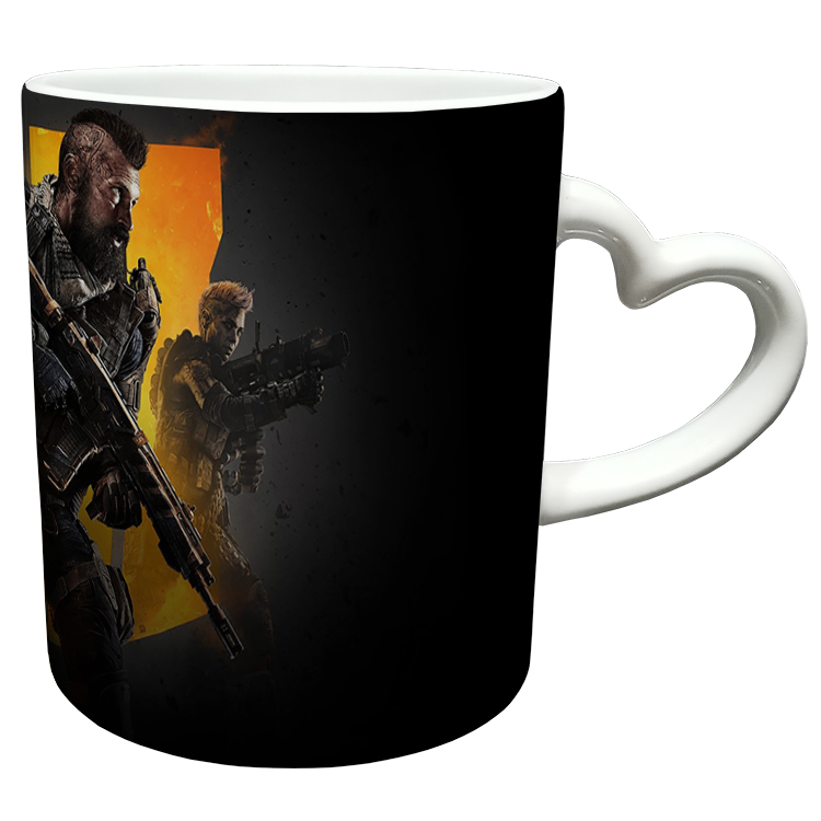 ماگ مدل دسته قلبی طرح بازی کال آف دیوتی call of duty کد 77