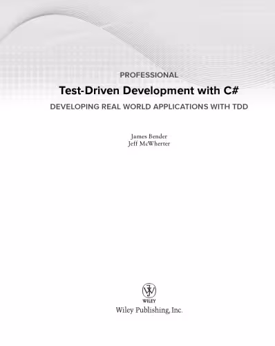 خرید و دانلود نسخه کامل کتاب Professional test-driven development with C# : developing real world applications with TDD