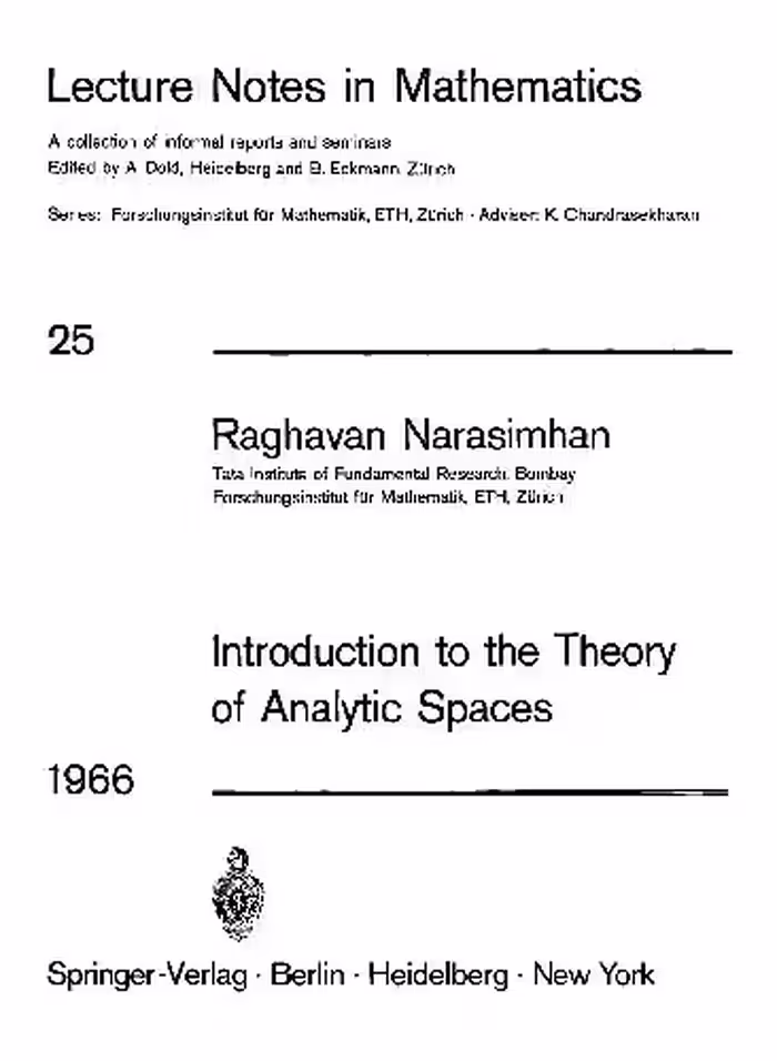 خرید و دانلود نسخه کامل کتاب Introduction to the Theory of Analytic Spaces