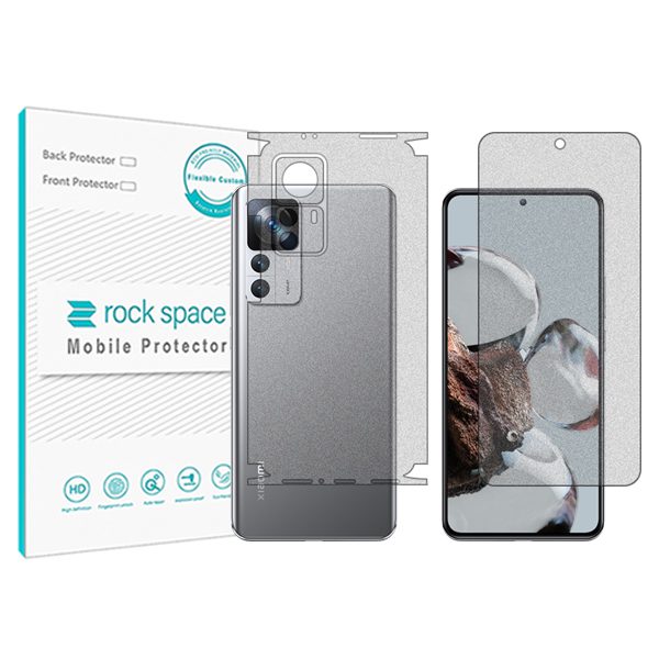 گلس صفحه نمایش و پشت گوشی شیائومی 12T مدل نانو هیدروژل مات برند راک اسپیس کد MS