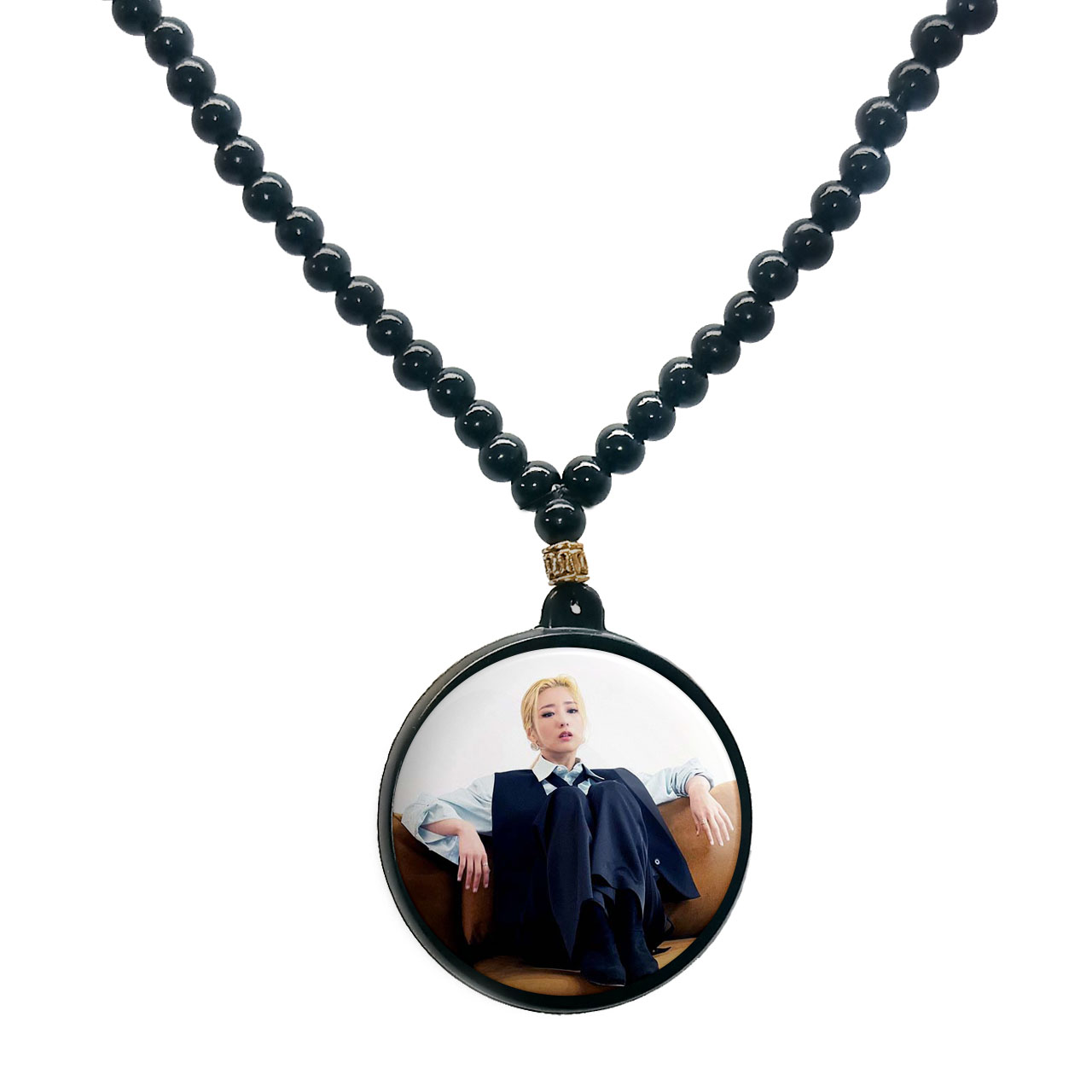 گردنبند پرمانه طرح Apink گروه موسیقی کد pmd.12103 مدل دو طرفه