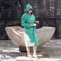 حوله تن پوش آرام رنگ سبز زمردی