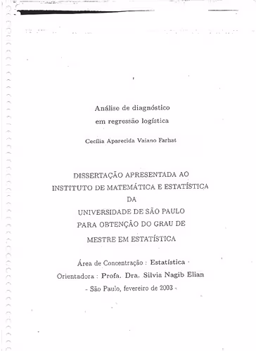 خرید و دانلود نسخه کامل کتاب Análise de diagnóstico em regressão logística
