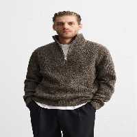 پلیور مردانه زارا TEXTURED ZIP-UP SWEATER | تهران زارا TehranZara