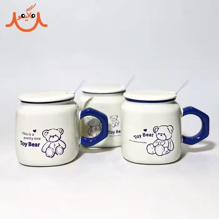 ماگ سرامیکی درب دار طرح تدی