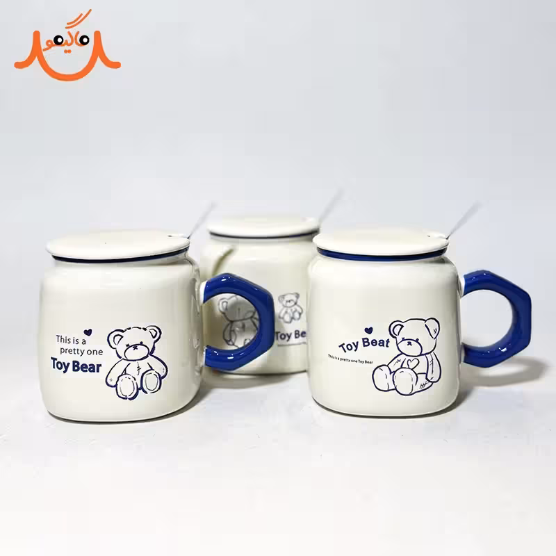 ماگ سرامیکی درب دار طرح تدی