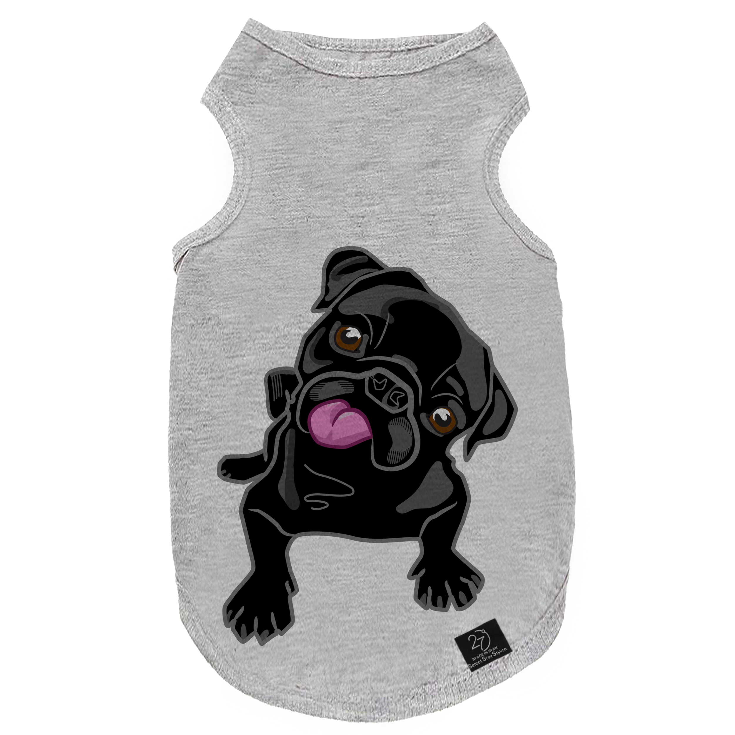 لباس سگ و گربه 27 طرح Black Pug کد MH927 سایز L
