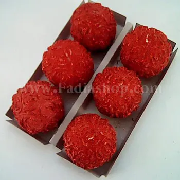 شمع توپ گل رز 6 تایی قرمز