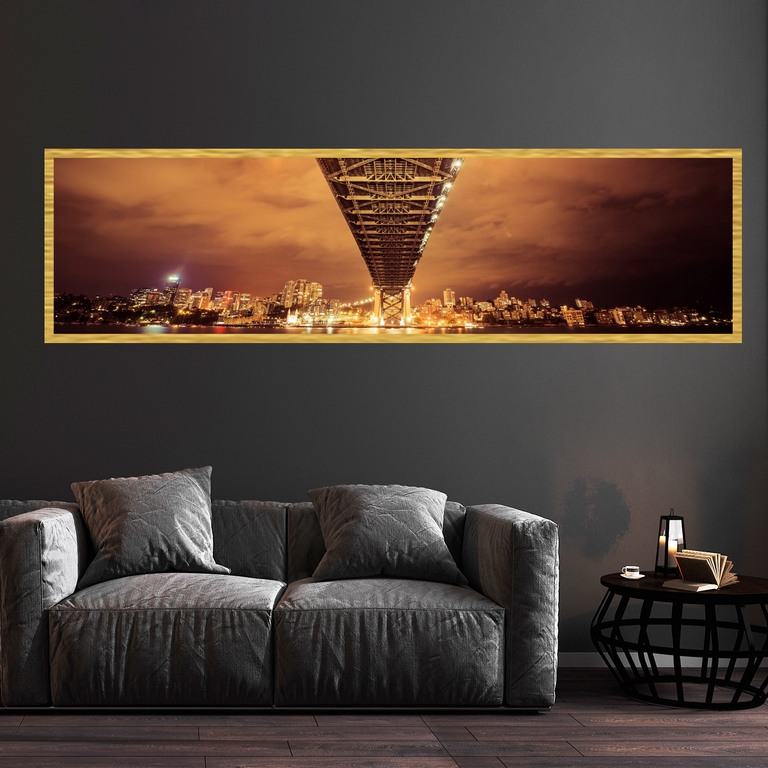 تابلو بکلیت طرح منظره شهر و پل مدل کشیده T-7508