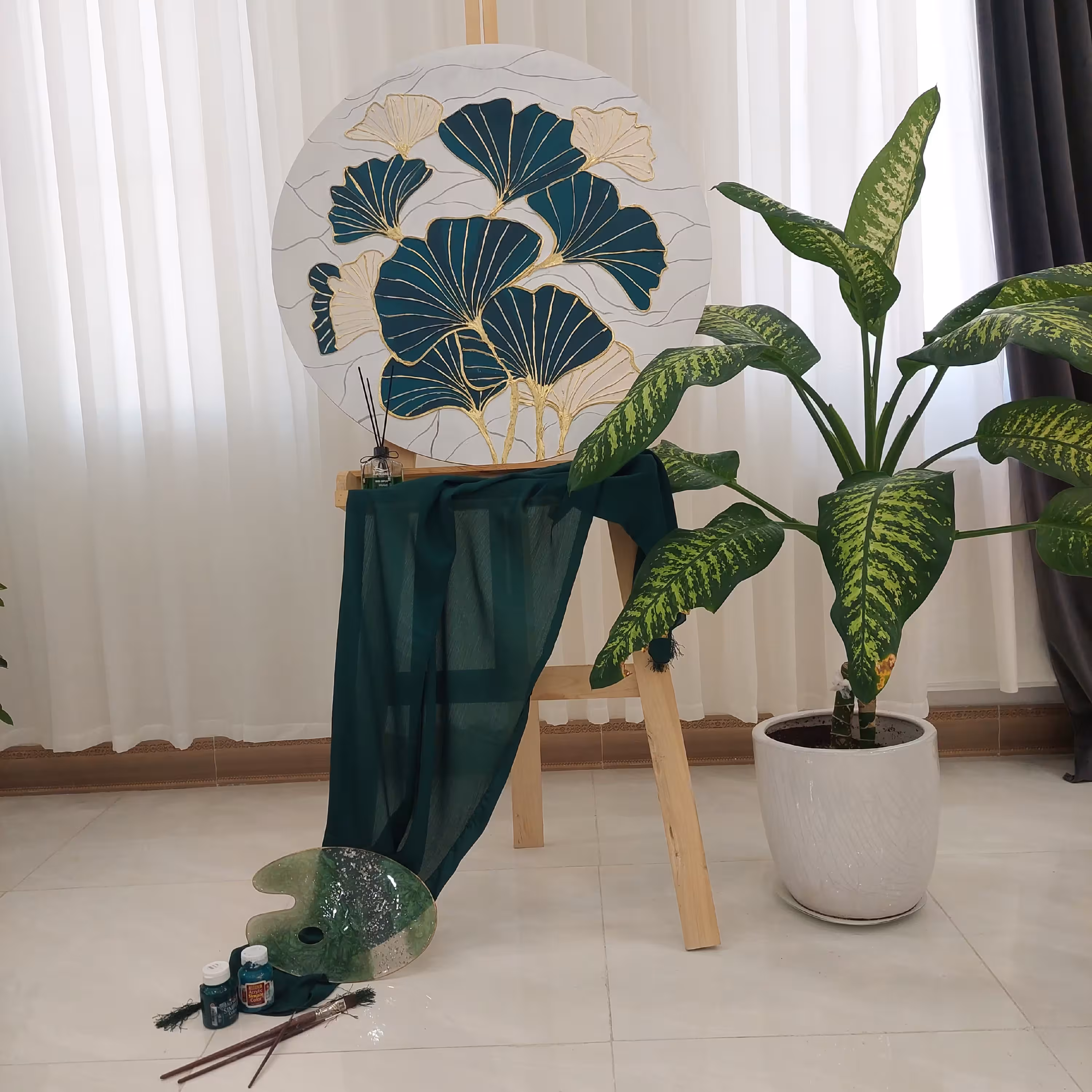 تابلو گل برجسته ژینکو