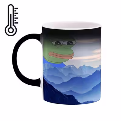 ماگ حرارتی طرح Pepe the frog استیکر مدل mgph12556