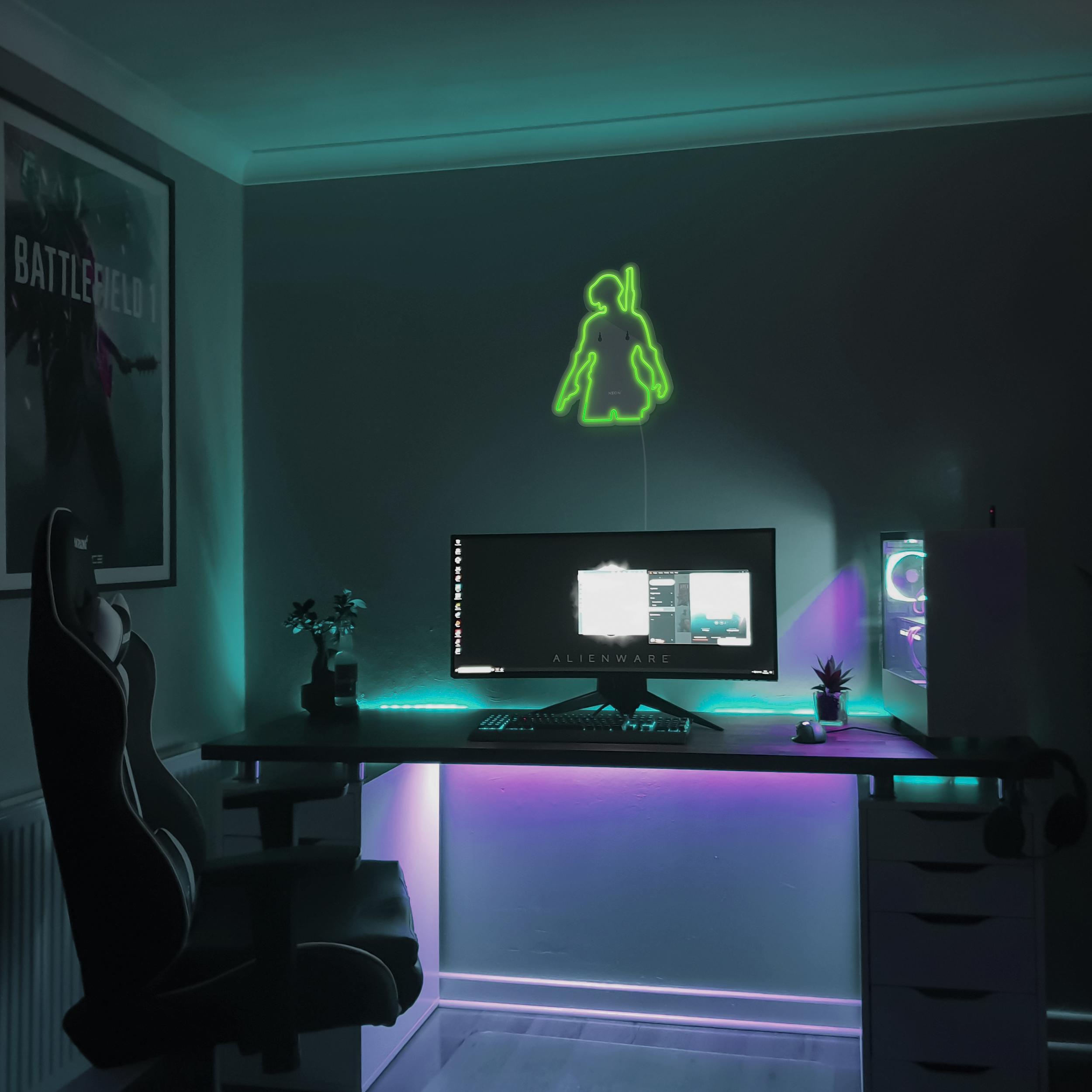 چراغ دیواری نئون دیزاین طرح Pubg-GL_GR