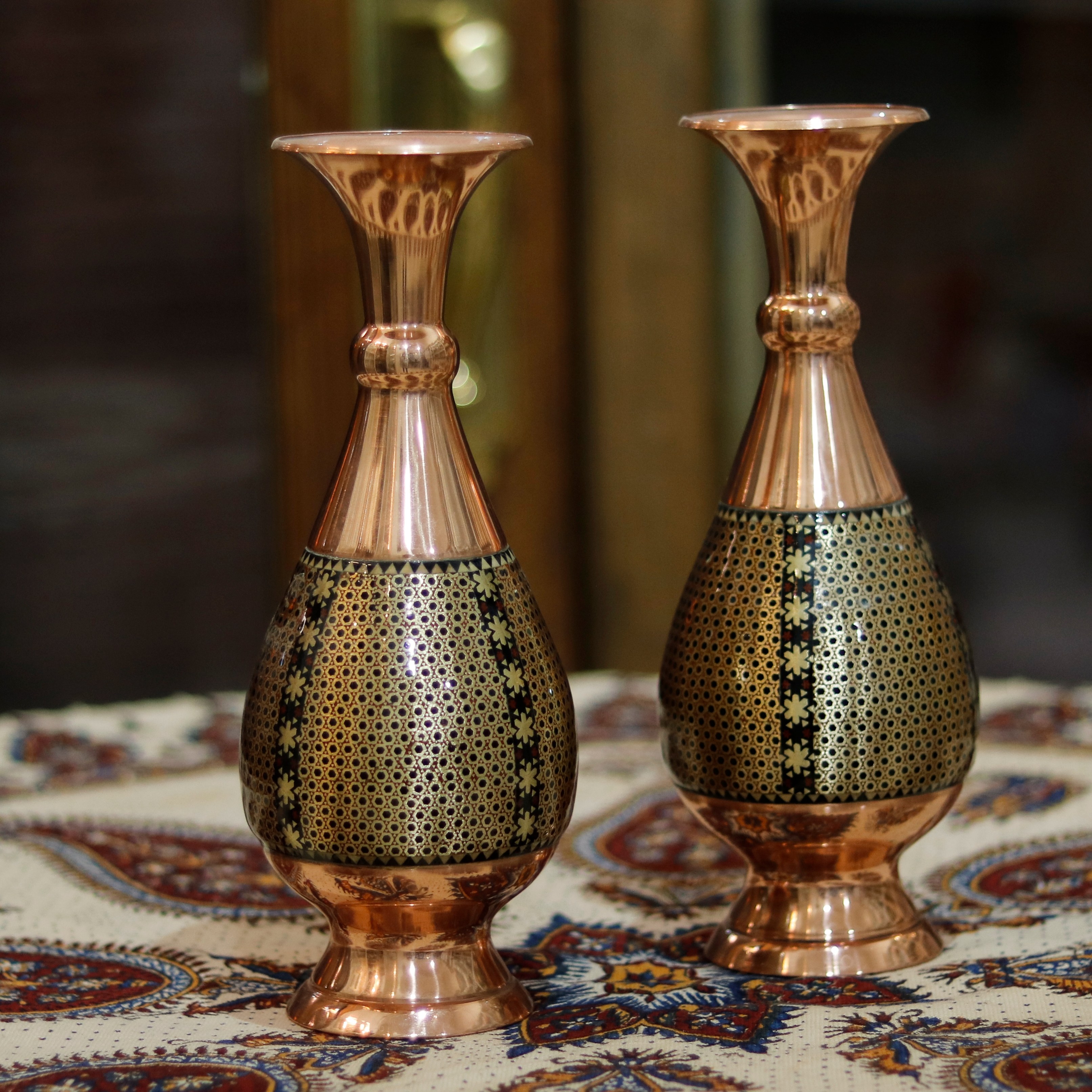 گلدان مس و خاتم