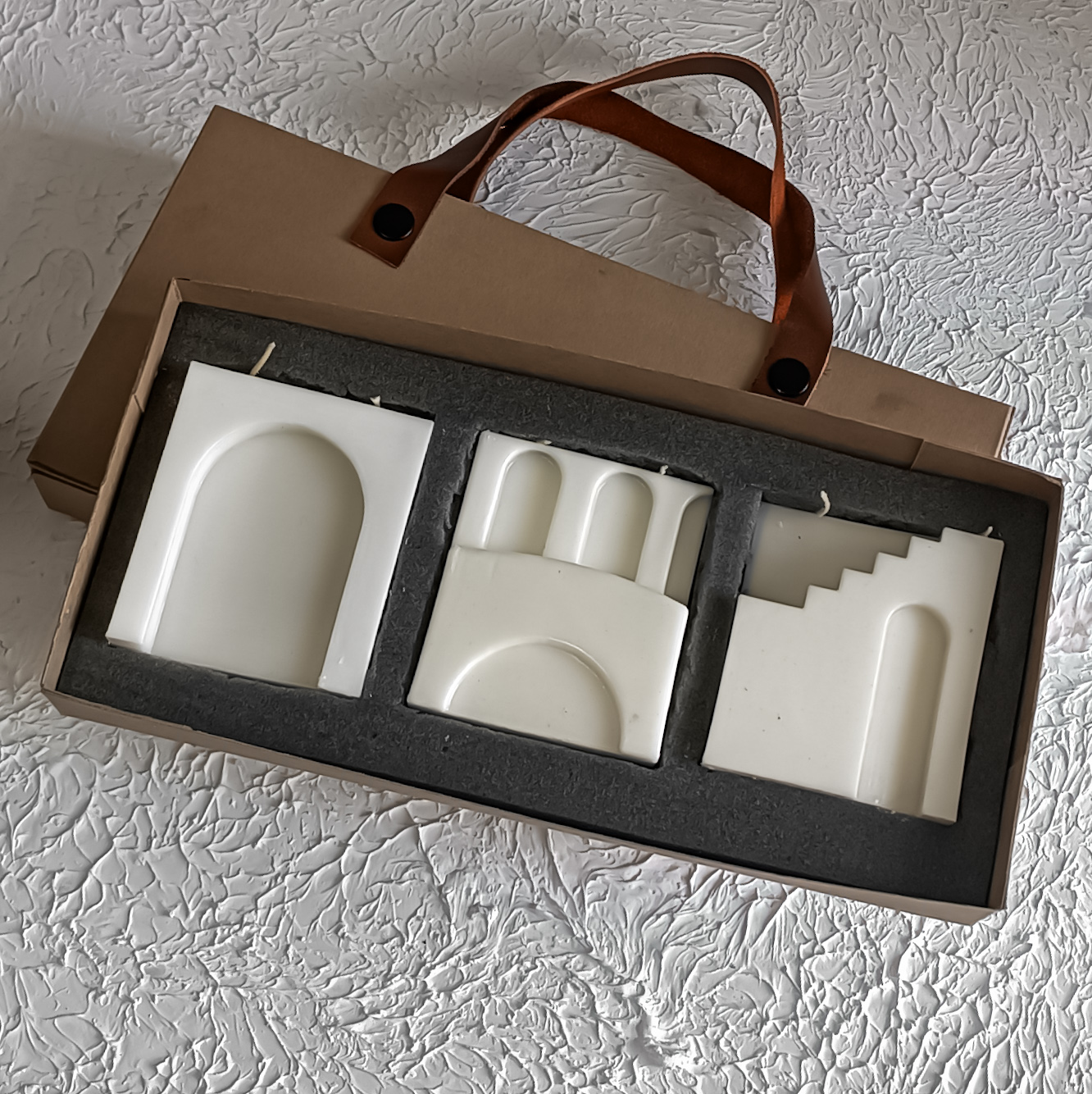 پک شمع هدیه مینیمال طرح ساختمان