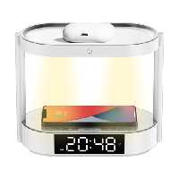 شارژر وایرلس و چراغ خواب پرودو Porodo Bedside Lamp Wireless Charging Digital Clock PD-BLWCDC